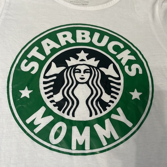 STARBUCKS Mommy Mom Logo long sleeve T-shirt white green black Small S Etsy - Picture 2 of 6
